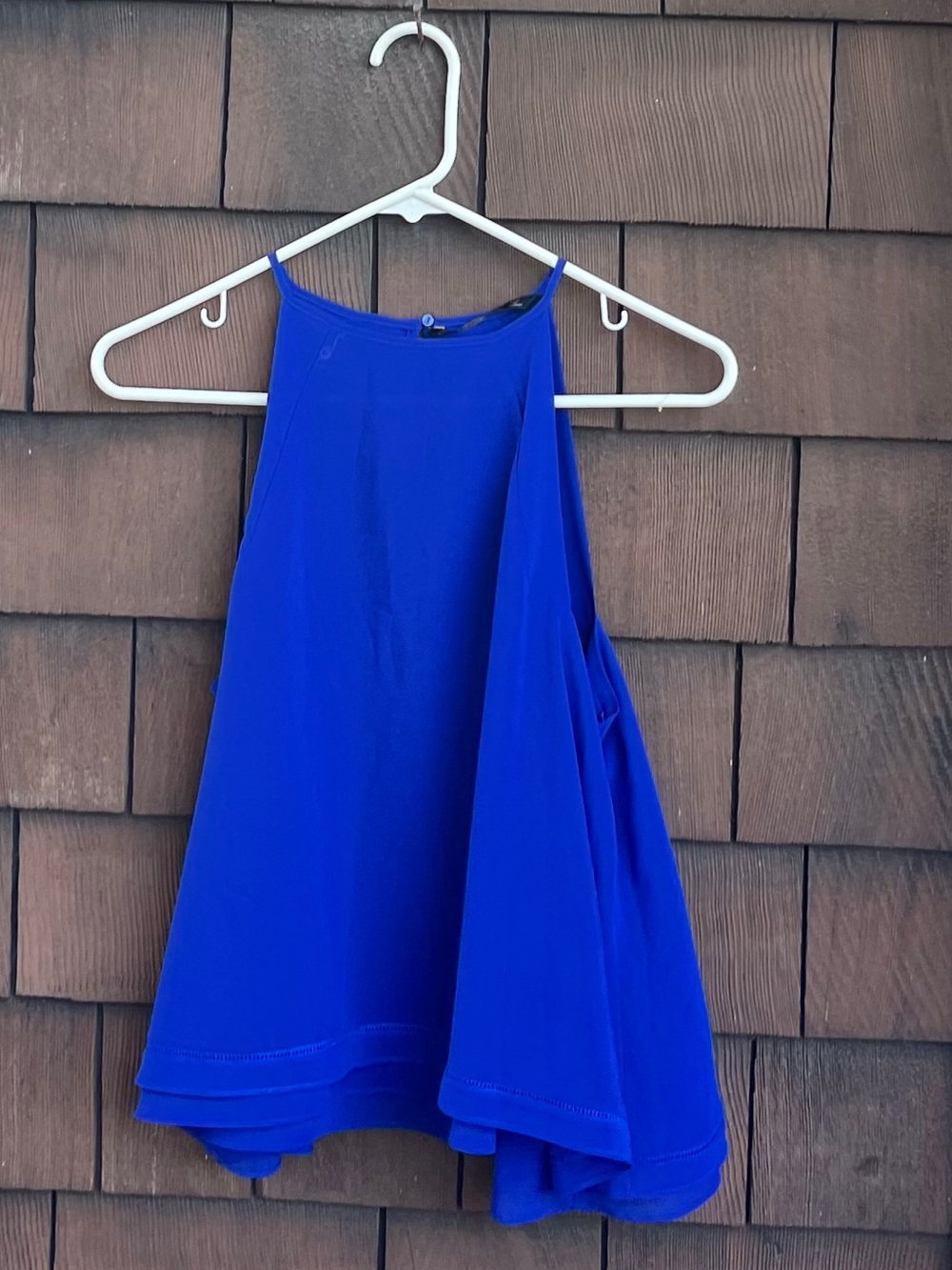 Zara halter neck flowy blue tank top blouse - medium